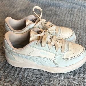Puma Kids' Caven Low Top Sneaker Lace-Up Sneakers White & Blue Girls US 1 - GOOD